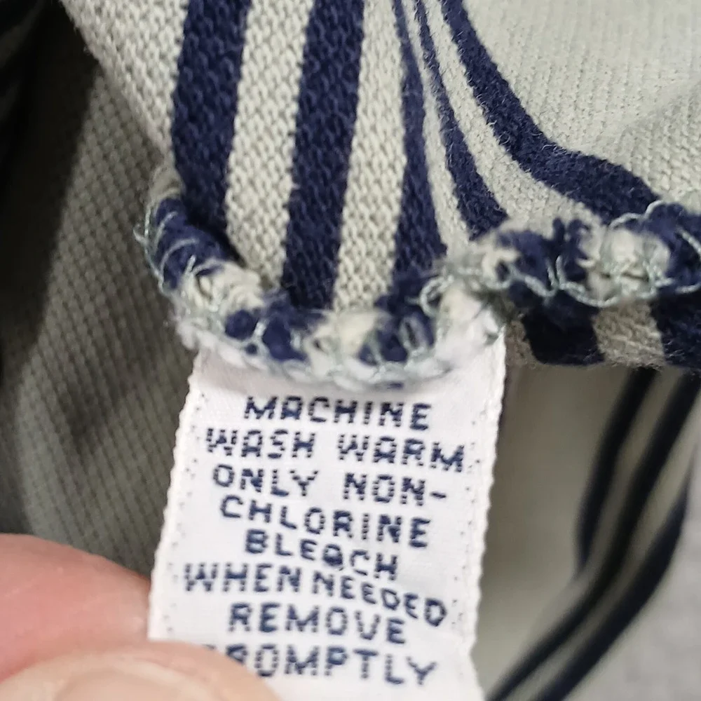 Polo Ralph Lauren‎ Polo Shirt Mens Large Cream Blue Stripe Short Sleeve